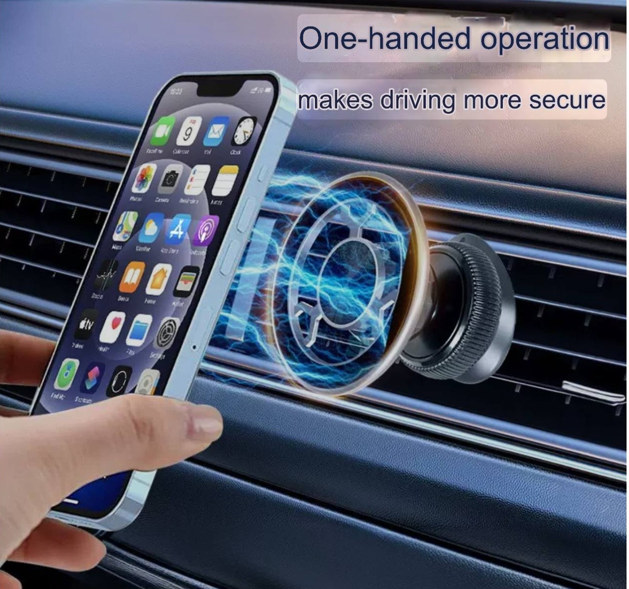  هولدر موبایل خودرو مدل G299 نصب‌شده روی دریچه کولر ماشین